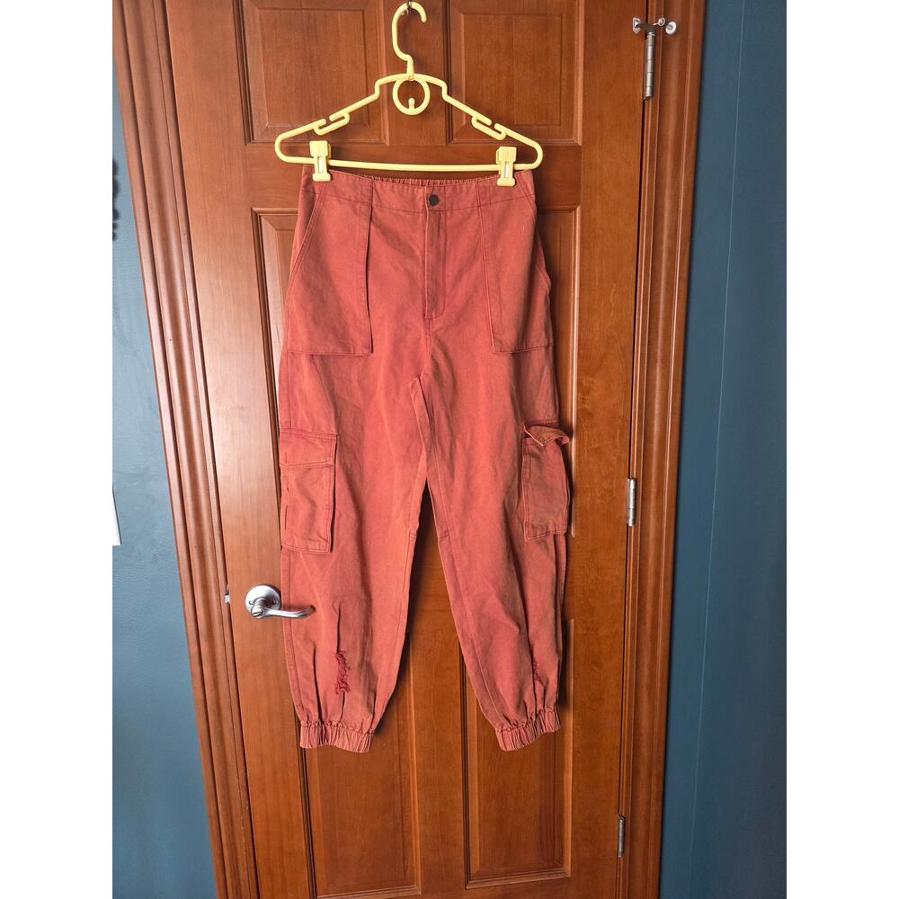 POL Harem Pants Womens L Distressed Boho Hippie Festival  Cargo Jogger